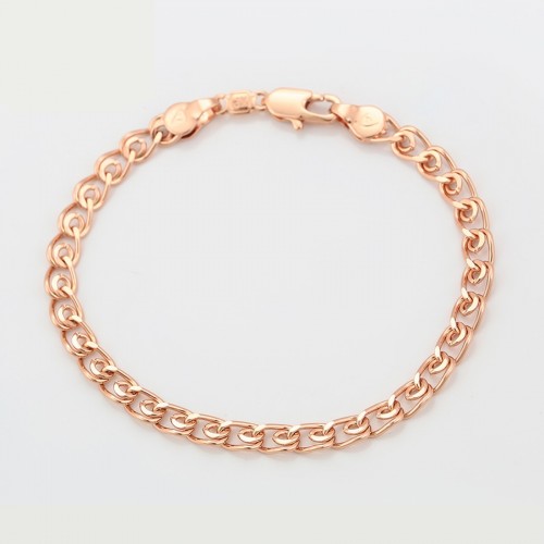 Eleganta, apzeltīta rokassprādze ar orģinālu pinumu, rozā zelta pārklājums, garums 17-19 cm